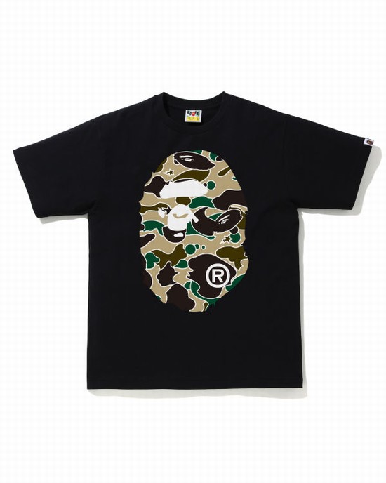 Bape STA Camo Big Ape Head Tricko Panske Čierne | SK-3095
