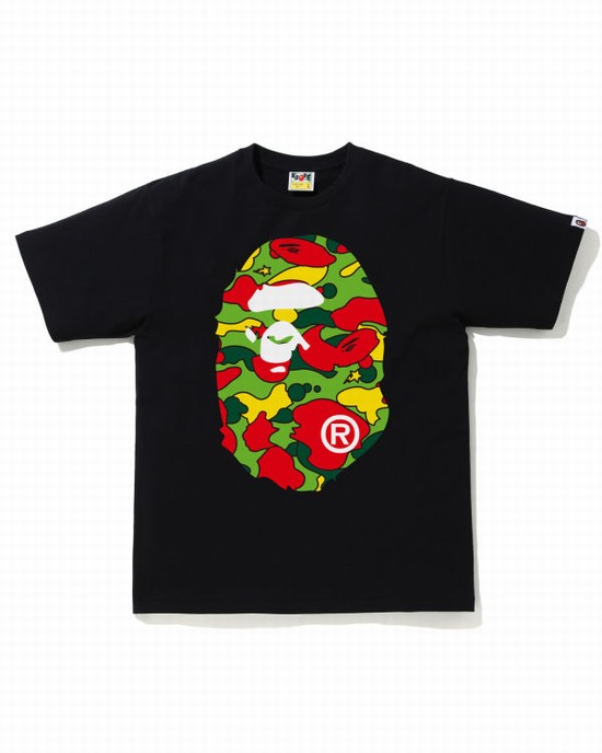 Bape STA Camo Big Ape Head Tricko Panske Čierne | SK-6105