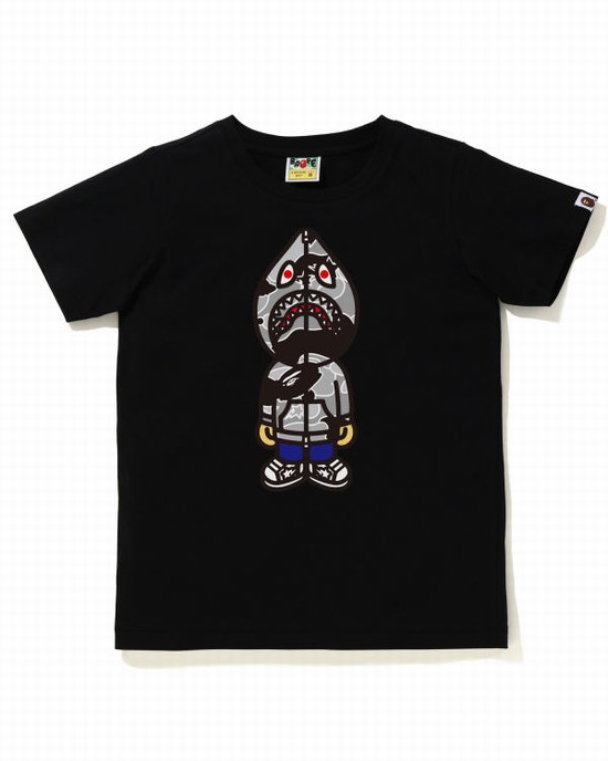 Bape STA Camo Klasické Milo Shark Tricko Damske Čierne | SK-7935