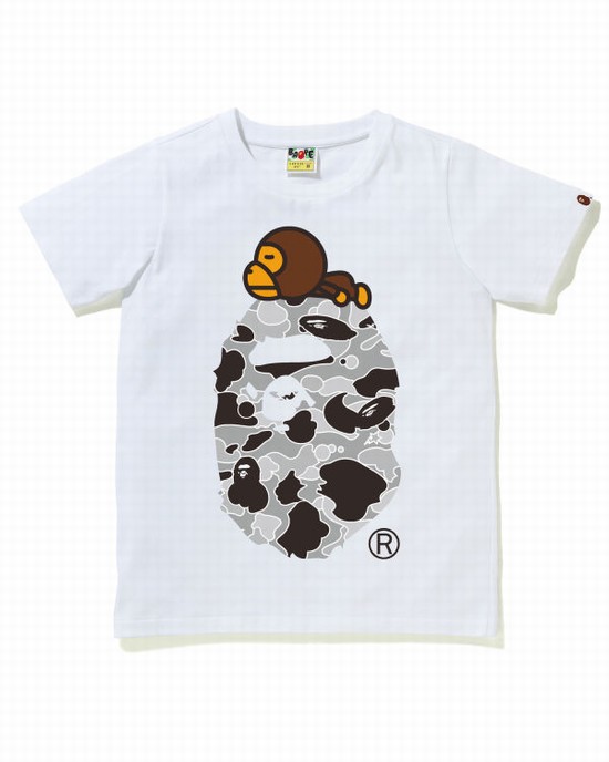 Bape STA Camo Milo On Big Ape Tricko Damske Biele | SK-6917