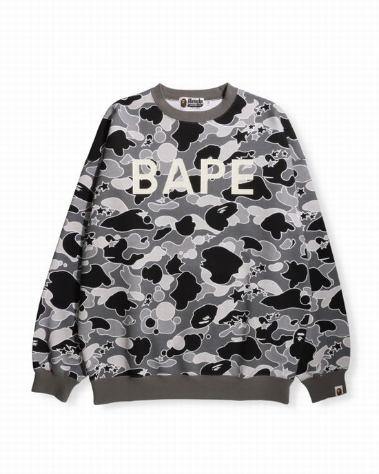 Bape STA Camo Oversized Crewneck Mikiny Damske Čierne | SK-2507