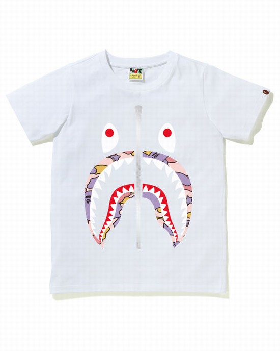 Bape STA Camo Shark Tricko Damske Biele | SK-4912