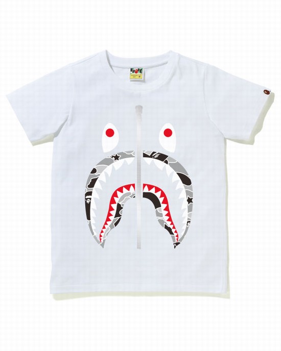 Bape STA Camo Shark Tricko Damske Biele | SK-8349