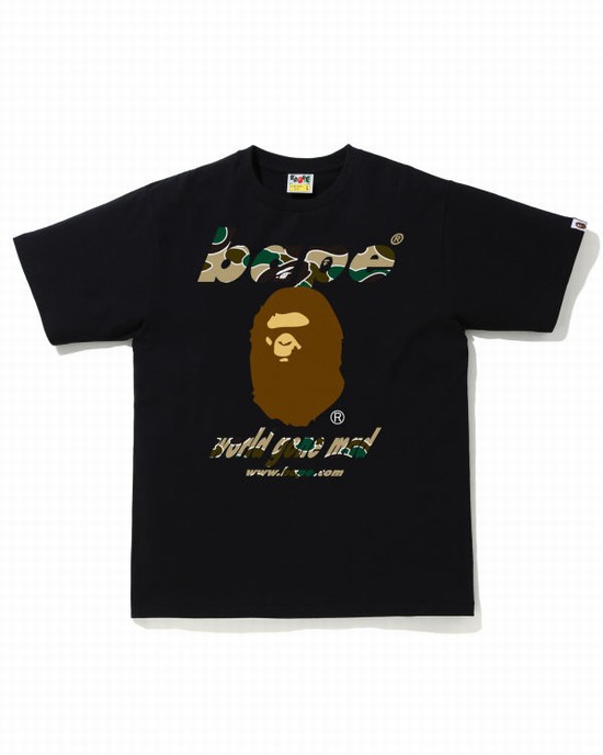 Bape STA Camo WGM Ape Head Tricko Panske Čierne | SK-3014