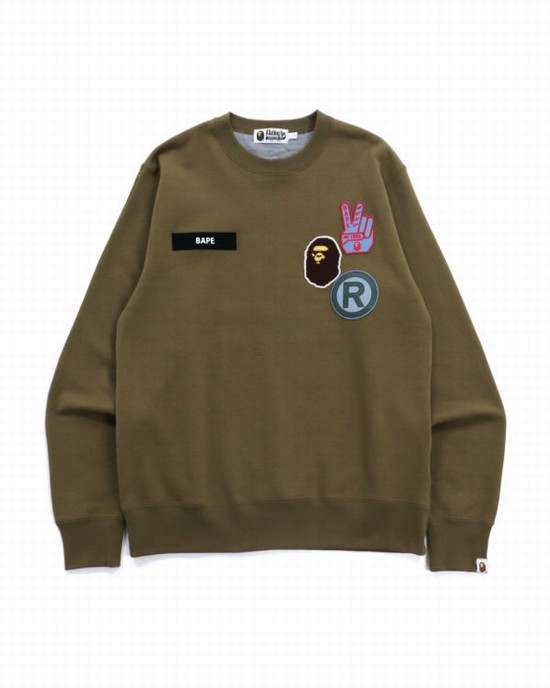 Bape STA Jacquard Relaxed Fit Mikiny Panske Zelene | SK-3296