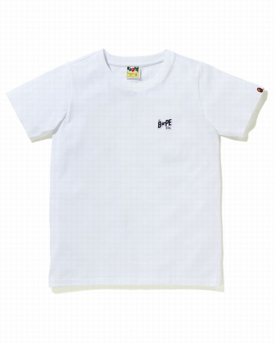 Bape STA Logo One Point Tricko Damske Biele | SK-4619