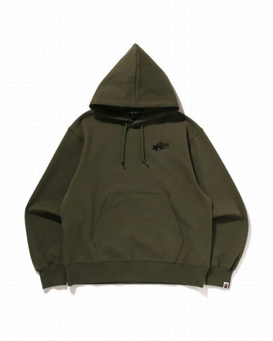 Bape STA Logo Relaxed Fit Pullover Mikiny S Kapucňou Panske Zelene | SK-7106