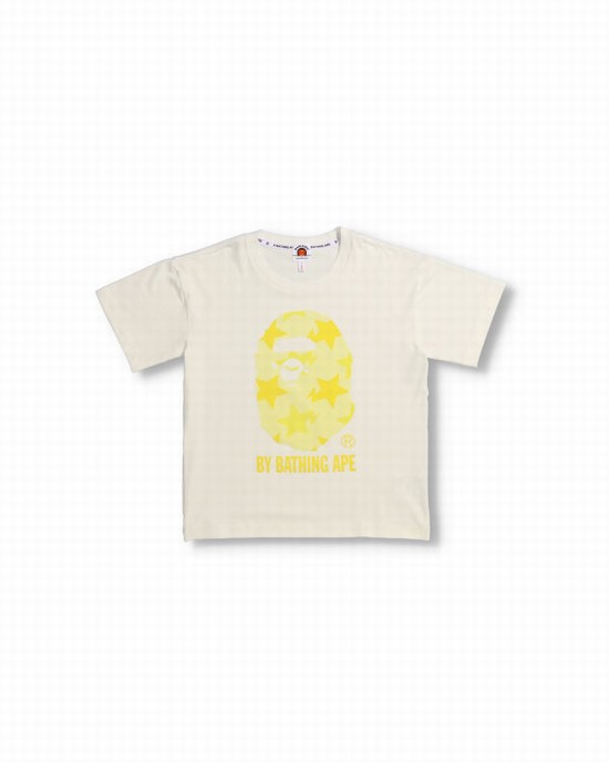 Bape STA Pattern Oversized Tricko Detske Žlté | SK-5246