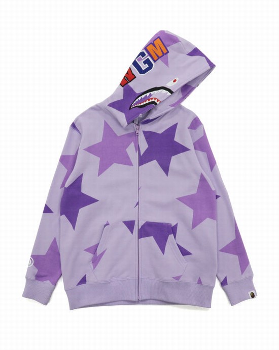 Bape STA Pattern Shark Full Zip Mikiny S Kapucňou Damske Nachový | SK-1052