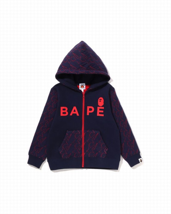 Bape STA Quilting Zip Mikiny S Kapucňou Detske Námornícka Modrá Modre | SK-8430
