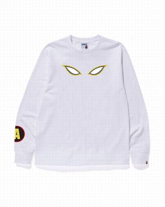 Bape Shadow L/S Tricko Panske Biele | SK-3402