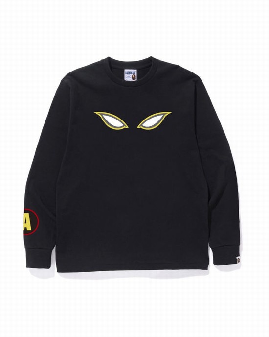 Bape Shadow L/S Tricko Panske Čierne | SK-5306