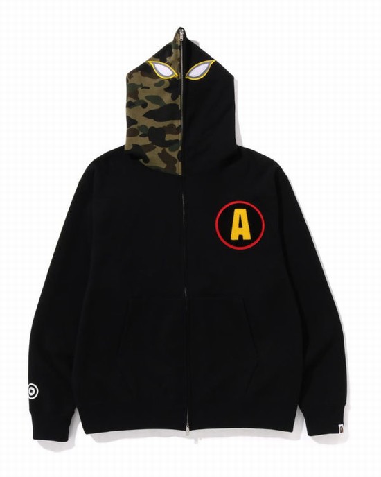 Bape Shadow Relaxed Fit Full Zip Mikiny S Kapucňou Panske Čierne | SK-9534