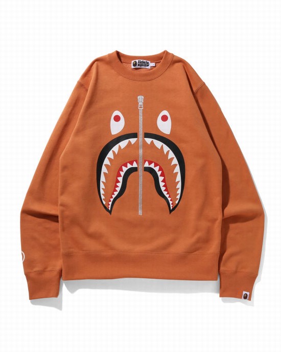 Bape Shark Crewneck Mikiny Panske Oranžové | SK-5974