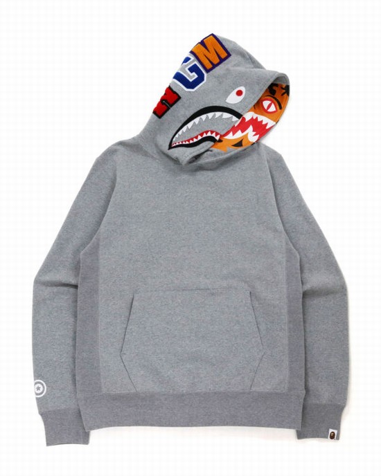 Bape Shark Inside Tiger Pullover Mikiny S Kapucňou Panske Siva | SK-1628