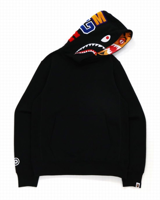 Bape Shark Inside Tiger Pullover Mikiny S Kapucňou Panske Čierne | SK-6497