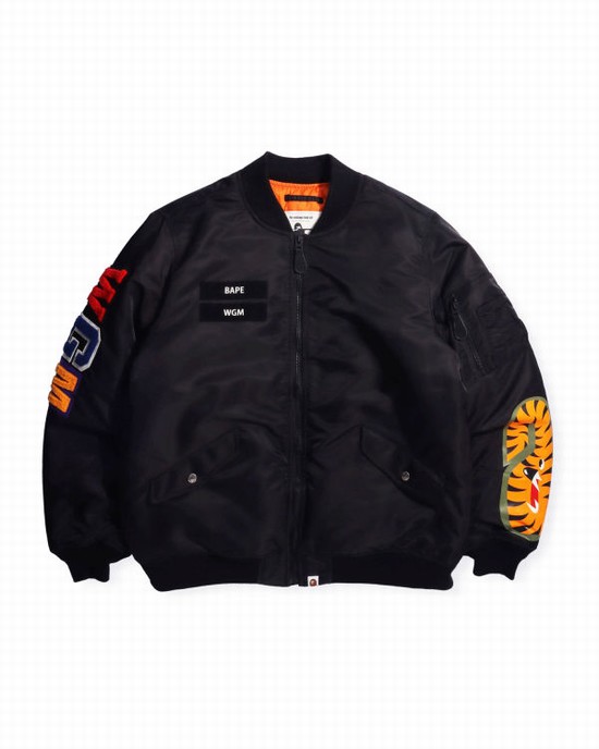 Bape Shark Loose Fit Ma-1 M Bomber Bundy Panske Čierne | SK-0735