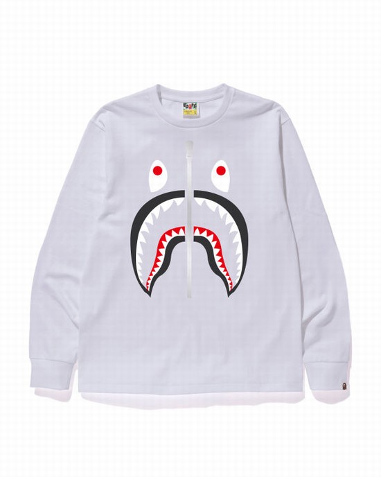 Bape Shark Tricko Panske Biele | SK-9610