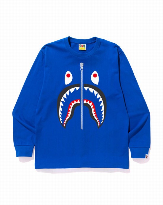 Bape Shark Tricko Panske Modre | SK-5719