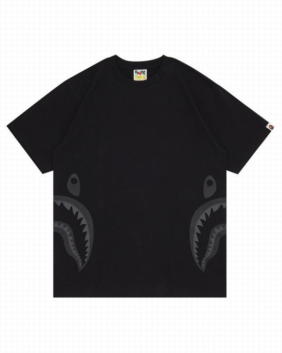Bape Side Shark Tricko Panske Čierne | SK-4719