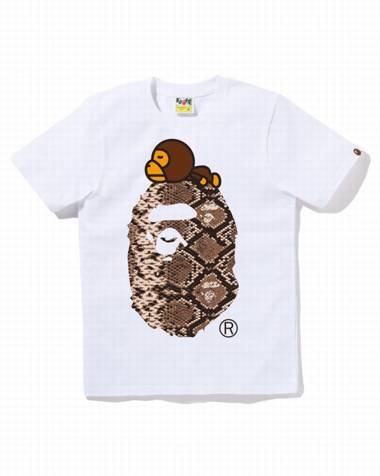 Bape Snake Milo On Big Ape Tricko Damske Biele | SK-9718