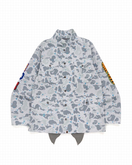 Bape Space Camo Shark M-65 Bundy Panske Biele | SK-4057