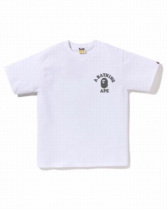 Bape Speed Racer College ATS Tricko Panske Biele | SK-6104