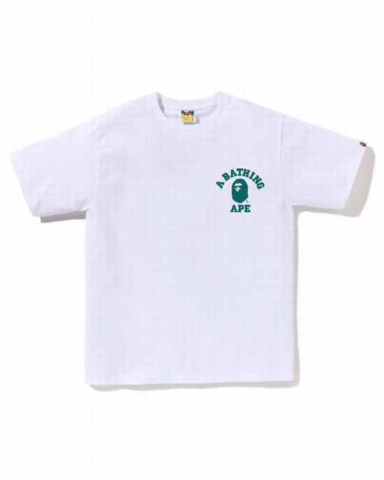Bape Speed Racer College ATS Tricko Panske Biele | SK-7249
