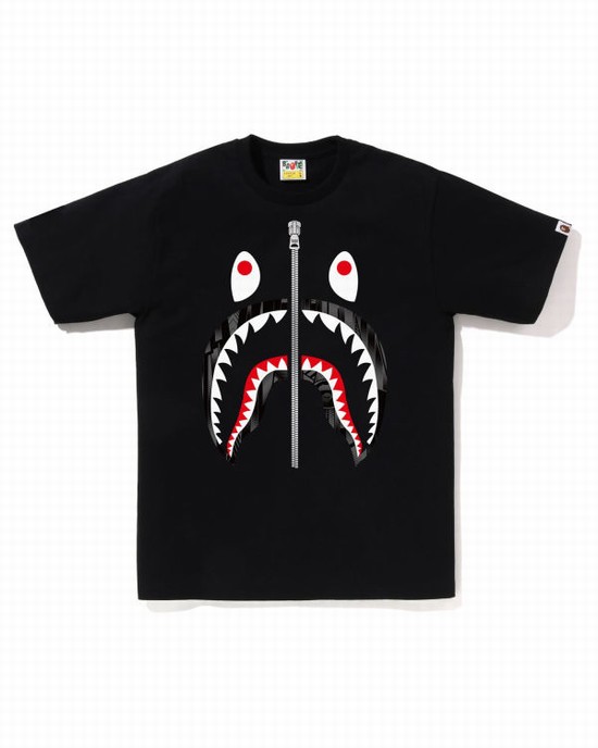 Bape Speed Racer Shark Tricko Panske Čierne | SK-2864
