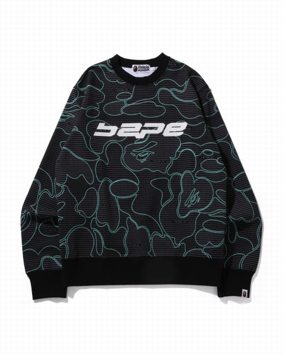 Bape Text Code Camo Crewneck Mikiny Panske Čierne | SK-7259