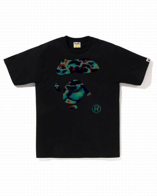 Bape Thermography Ape Face Tricko Panske Čierne | SK-4069