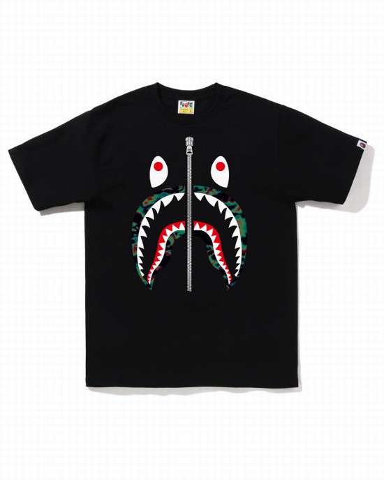 Bape Thermography Shark Tricko Panske Čierne | SK-0317