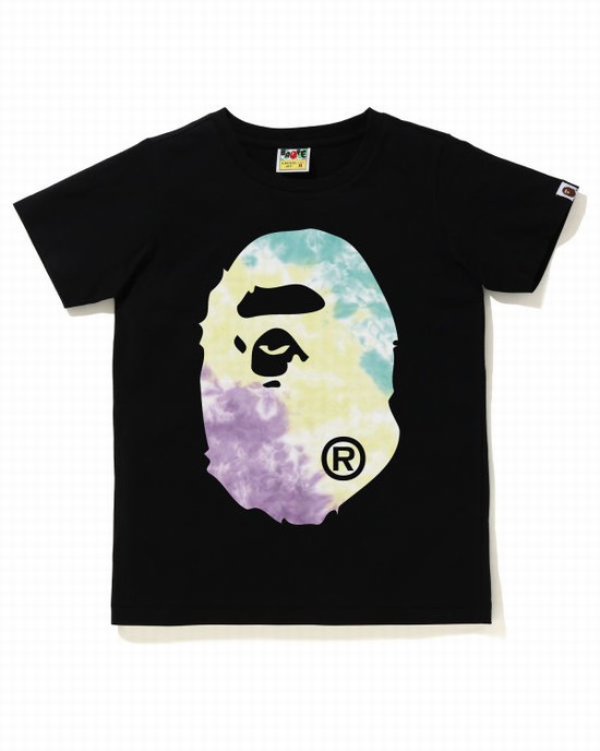 Bape Tie-Dye Big Ape Head Tricko Damske Čierne | SK-2548