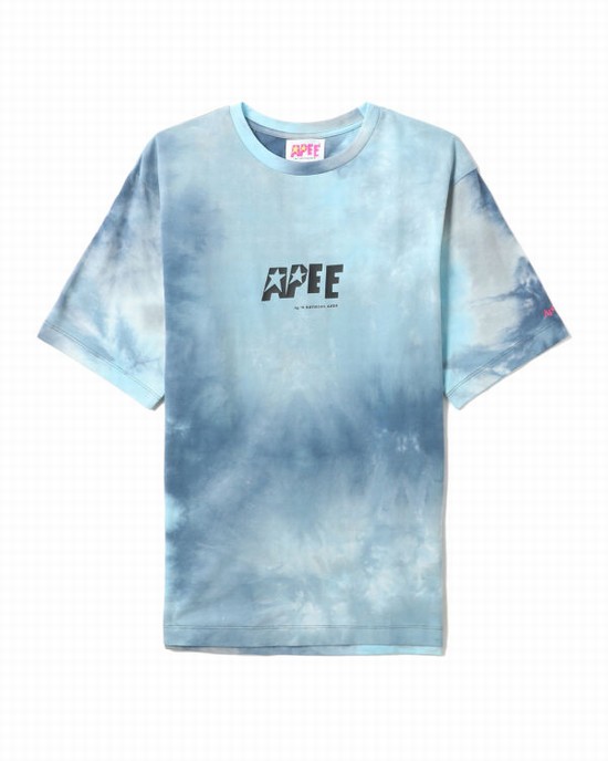 Bape Tie-dye graphic slit Tricko Damske Modre | SK-0718