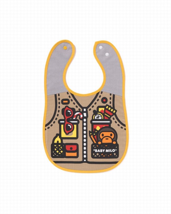Bape Woodland Camo Milo Fishing Print Reversible Bib Detske Béžové | SK-3549
