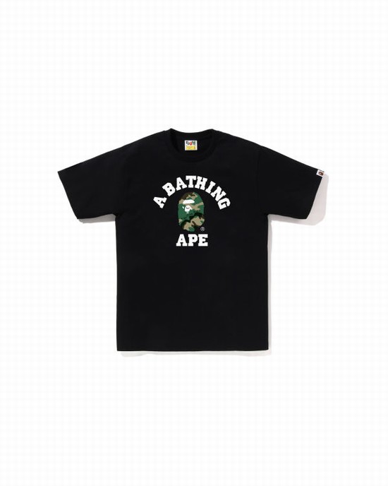 Bape Woodland and Camo College Tricko Panske Čierne | SK-0924