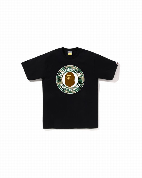 Bape Woodland and Camo College Tricko Panske Čierne | SK-3517