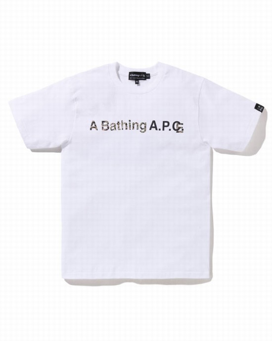 Bape X A.P.C. A Bathing Ape Siroke Topanky Tricko Damske Biele | SK-7429