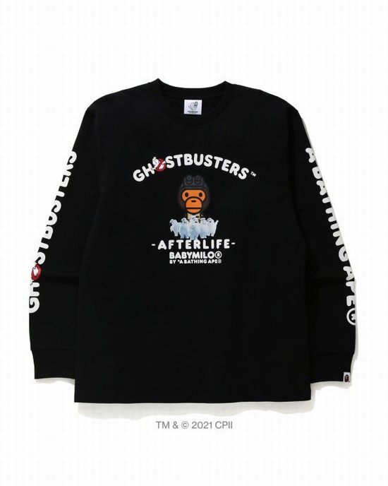Bape X Ghostbusters Milo Long Sleeve Tricko Panske Čierne | SK-3674
