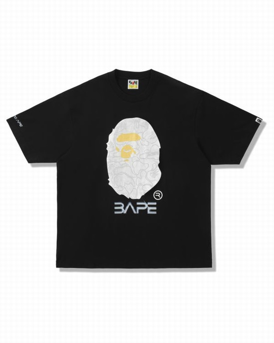 Bape X Hajime Sorayama Ape Head Tricko Panske Čierne | SK-5487