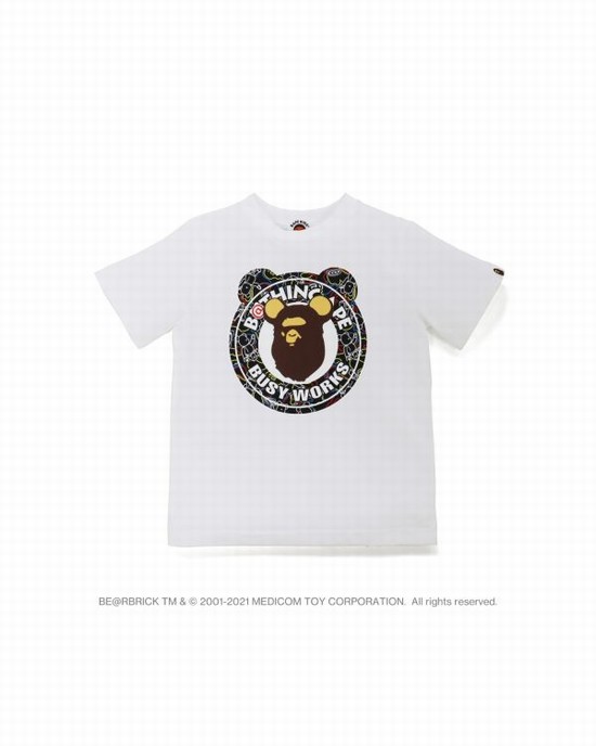 Bape X Medicom Toy Camo BE@R Busy Works Tricko Detske Biele | SK-5421