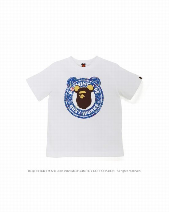 Bape X Medicom Toy Camo BE@R Busy Works Tricko Detske Biele | SK-5843