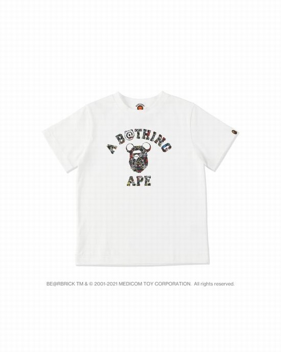 Bape X Medicom Toy Camo BE@R College Tricko Detske Biele | SK-1594