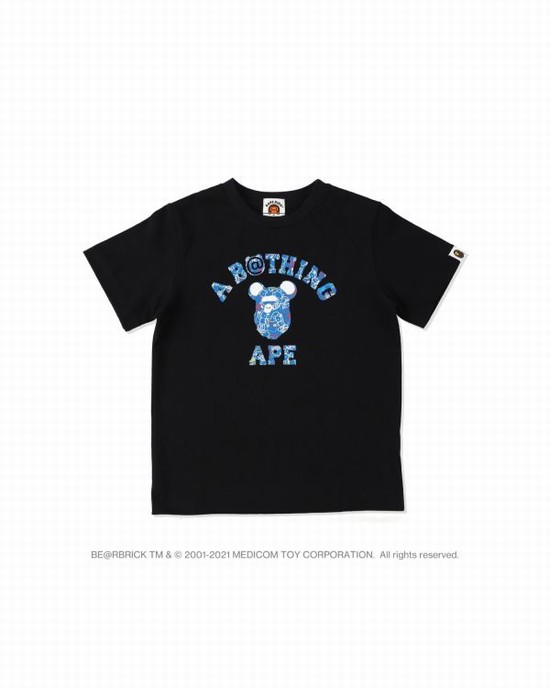 Bape X Medicom Toy Camo BE@R College Tricko Detske Čierne | SK-9318