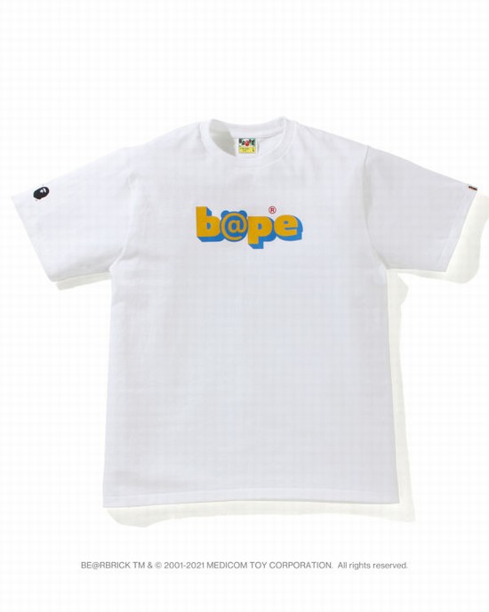 Bape X Medicom Toy Camo BE@R Tricko Panske Biele | SK-1024