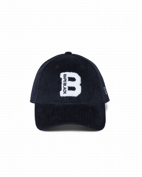 Bape X New Era logo corduroy Caps Panske Čierne | SK-8541