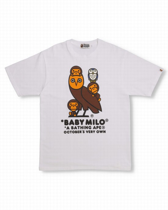 Bape X OVO Milo Tricko Panske Biele | SK-2014