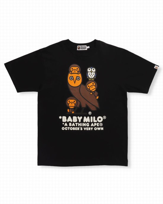 Bape X OVO Milo Tricko Panske Čierne | SK-2734