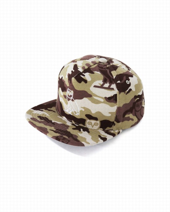 Bape X OVO Woodland Camo Snapback Caps Panske Béžové | SK-8109