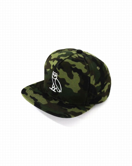 Bape X OVO Woodland Camo Snapback Caps Panske Zelene | SK-9145